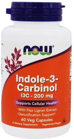 NOW Foods Indole-3-Carbinol I3C Індол-3-Карбінол 200 mg 60 капсул 520682 фото