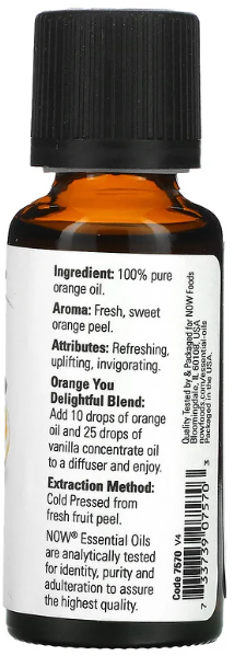 Now Foods Essential Oils Orange Эфирное масло апельсина 30 ml 1159209 фото