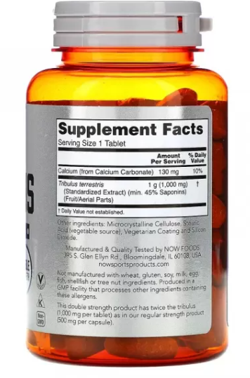 NOW Foods Tribulus 1000 mg 90 tabs Трибулус 523338 фото