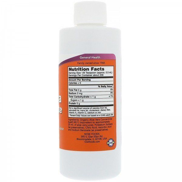 NOW Foods Aloe Vera Concentrate Рідкий концентрат Алое Віра 118 мл 775422 фото