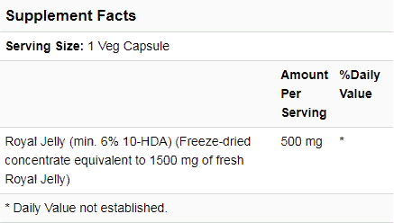 Now Foods Royal Jelly, 1,500 mg, 60 Veg Capsules (NF2565) 634731 фото
