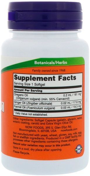 NOW Foods Oregano Oil 90 caps 417178 фото