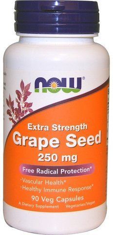 Now Foods Grape Seed, Extra Strength, 250 mg, 90 Veg Capsules (NOW-03274) 685390 фото