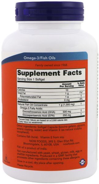 Now Foods DHA-500/EPA-250 двойная сила 90 softgels 416621 фото