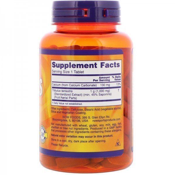 Бустер тестостерону Now Foods Tribulus 1000 mg, 180 Tablets 686443 фото