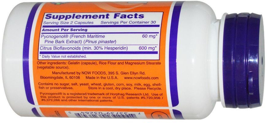 NOW Foods Pycnogenol 30 mg 30 caps 418004 фото
