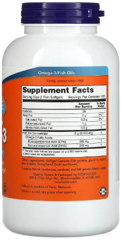 Now Foods Omega-3 180 EPA / 120 DHA Омега-3 200 гелевих капсул 841225 фото