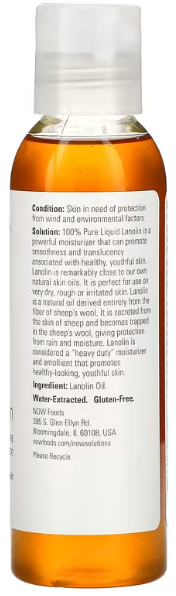 Now Foods Solutions Liquid Lanolin Масло для тела Жидкий ланолин 118 ml 1188347 фото