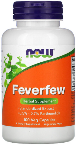 Now Foods Feverfew Золотоцвіт дівочий 100 вегетаріанських капсул 1158622 фото