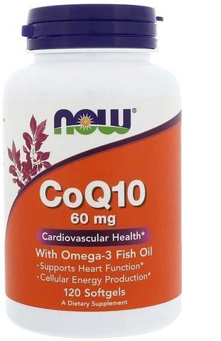 NOW Foods CoQ-10, 60 mg, 120 Softgels 685136 фото