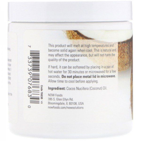 NOW Foods Coconut Oil Natural Кокосове масло 207 мл 775462 фото
