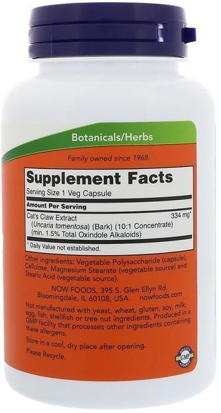 NOW Foods Cat's Claw Extract 120 veg caps 417135 фото