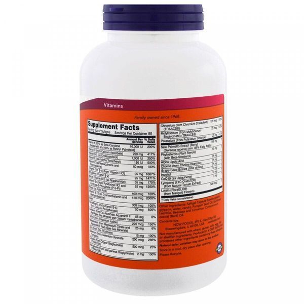NOW Foods Adam Men's Multiple Vitamin Tablets 180 caps 414053 фото