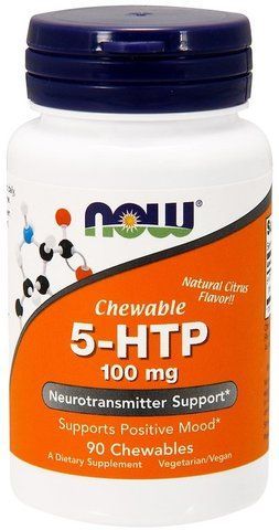 Now Foods 5-HTP, Natural Citrus Flavor, 100 mg, 90 Chewables 684861 фото