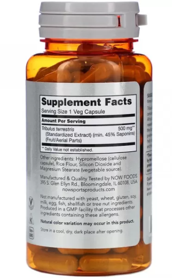Бустер тестостерона Now Foods Tribulus 500 mg 100 capsules 686444 фото