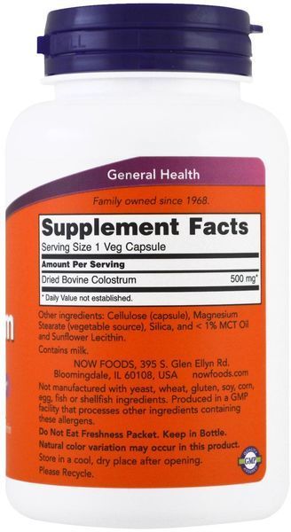 NOW Foods Colostrum 500 mg 120 caps 417139 фото