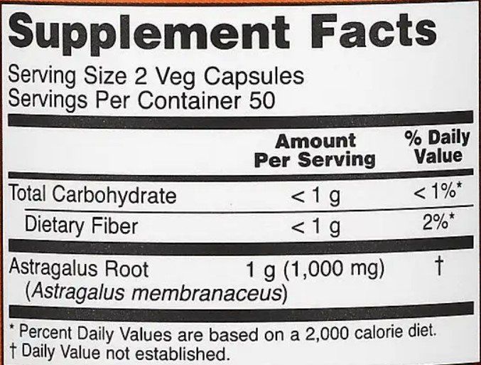 NOW Foods Astragalus 500 mg 100 caps 417192 фото