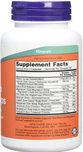 Now Foods Full Spectrum Mineral Caps Мультиминеральная формула 120 веганских капсул 799641 фото