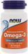NOW Foods Omega-3 Molecularly Distilled Softgels 30 caps 414057 фото 1