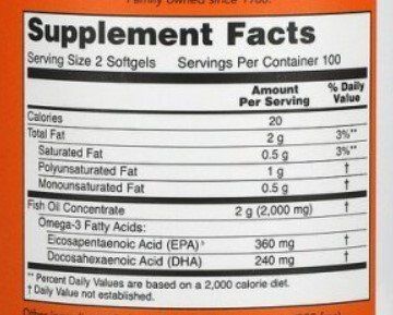 NOW Foods Omega-3 Molecularly Distilled Softgels 200 caps 414059 фото