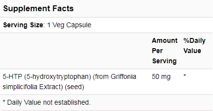 Now Foods 5-HTP Гидрокситриптофан, 50 mg, 180 Veg Capsules (NOW-00101) 641104 фото