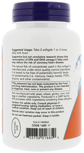NOW Foods Omega-3 Mini Gels Softgels 180 caps Омега-3 414060 фото