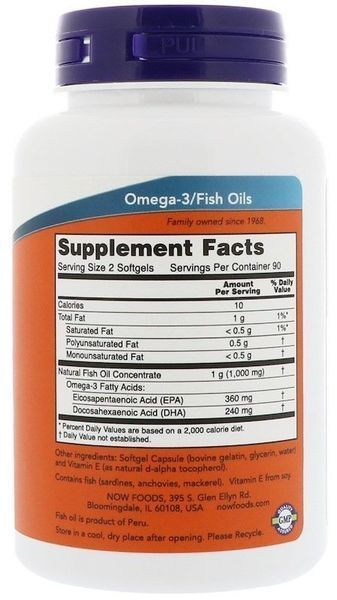 NOW Foods Omega-3 Mini Gels Softgels 180 caps Омега-3 414060 фото