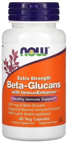 Now Foods Beta-Glucans ImmunEnhancer 250 mg Бета-глюкани посиленої дії 60 вегетаріанських капсул 892132 фото