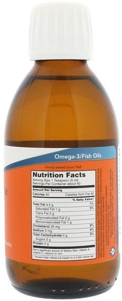 NOW Foods OMEGA-3 FISH OIL 200 ML (7 OZ) LEMON Омега-3 Рыбий жир 520716 фото
