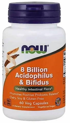 Now Foods 8 Billion Acidophilus And Bifidus Пробіотики 60 веганських капсул 827405 фото