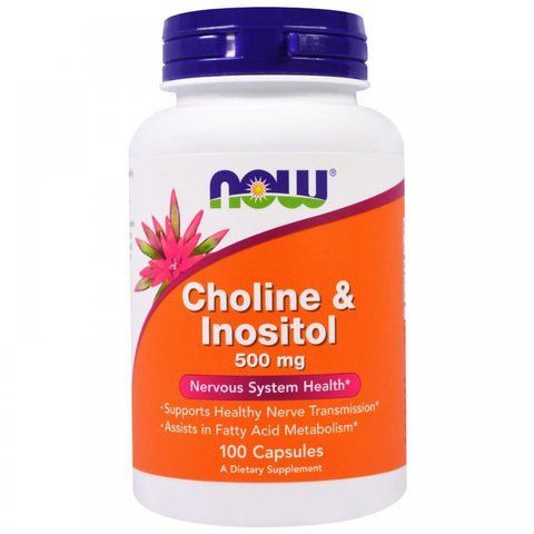 NOW Foods CHOLINE & INOSITOL 250/250 mg 100 CAPS Холін з інозитол 520654 фото