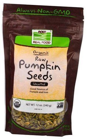 NOW Foods ORGANIC PUMPKIN SEEDS 12 OZ Органічні сире насіння гарбуза 520718 фото