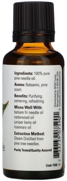 Now Foods Essential Oils Pine Needle Oil Purifying Aromatherapy Scent Ефірна олія хвої 30 ml 1080024 фото