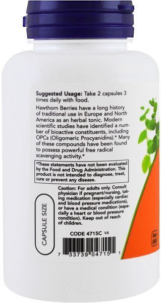 NOW Foods Hawthorn Berry 540 mg 100 caps (Глід) 442317 фото
