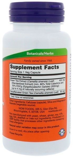 NOW Foods EGCg Green Tea Extract 400 mg 90 caps 416611 фото