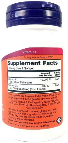 Now foods A&D 10000/400 IU 100 soft 607640 фото