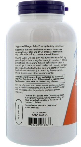 NOW Foods Super Omega EPA 1200 mg 360/240 240 SGELS Супер Омега EPA / DHA 523318 фото