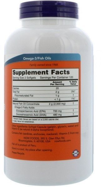 NOW Foods Super Omega EPA 1200 mg 360/240 240 SGELS Супер Омега EPA / DHA 523318 фото