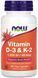 Now Foods Vitamin D-3 & K-2 120 veg caps 463956 фото 1