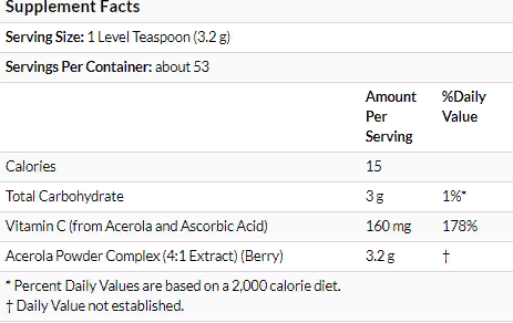 Now Foods Acerola 4: 1 Extract Powder, 6 oz (170 g) (NOW-00740) 685380 фото