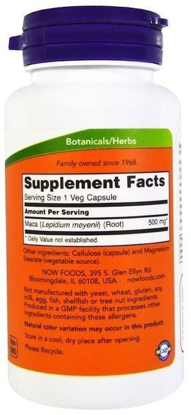 NOW Foods Maca 500 mg Veg Capsules 100 caps 416676 фото