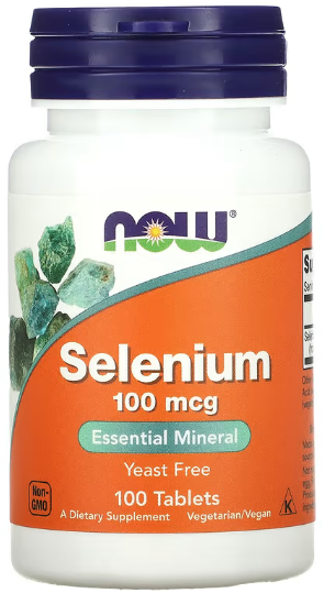 NOW Foods Selenium Yeast Free 100 mcg Селен без дріжджів 100 таблеток 775664 фото