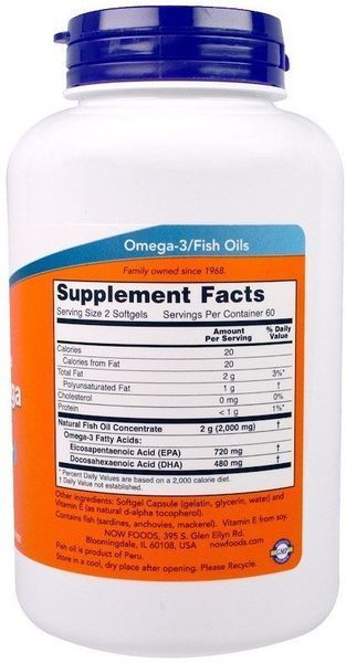 NOW Foods Super Omega EPA 1200 mg NOW-0360/240 120 SGELS Супер Омега EPA / DHA 523319 фото
