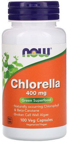 Now Foods Chlorella, 400 mg, 100 Veg Capsules (NOW-02628) 685386 фото