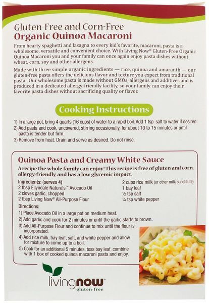 NOW Foods QUINOA MACARONI PASTA GF ORG&nbsp;8 OZ Органические макароны киноа 520729 фото