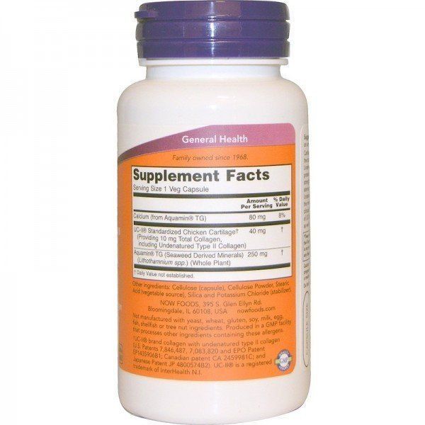 NOW Foods Collagen UC-II Колаген 2 типу 60 веганських капсул 775713 фото