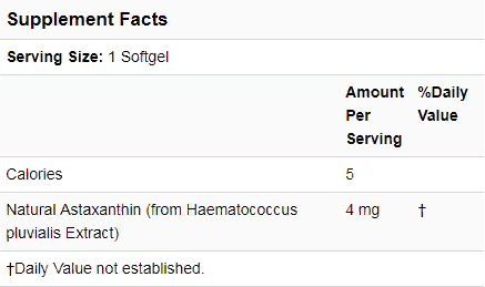 Now Foods Astaxanthin 4 mg, 90 Softgels (NF2305) 634647 фото