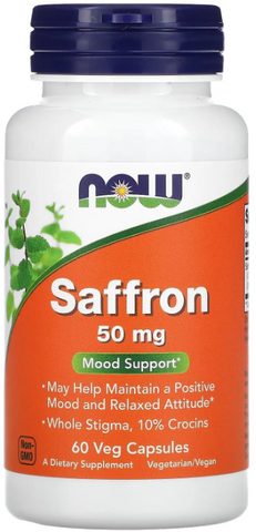 Now Foods Saffron Шафран 50 мг 60 вегетаріанських капсул 1079160 фото