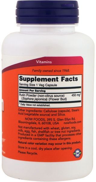 NOW Foods RUTIN 450 MG 100 VCAPS Рутин 523273 фото
