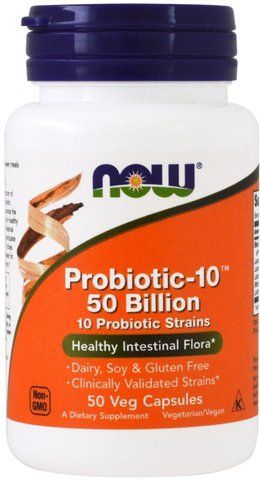 Now Foods Probiotic-10, 50 Billion, 50 Veg Capsules (NOW-02928) 685552 фото
